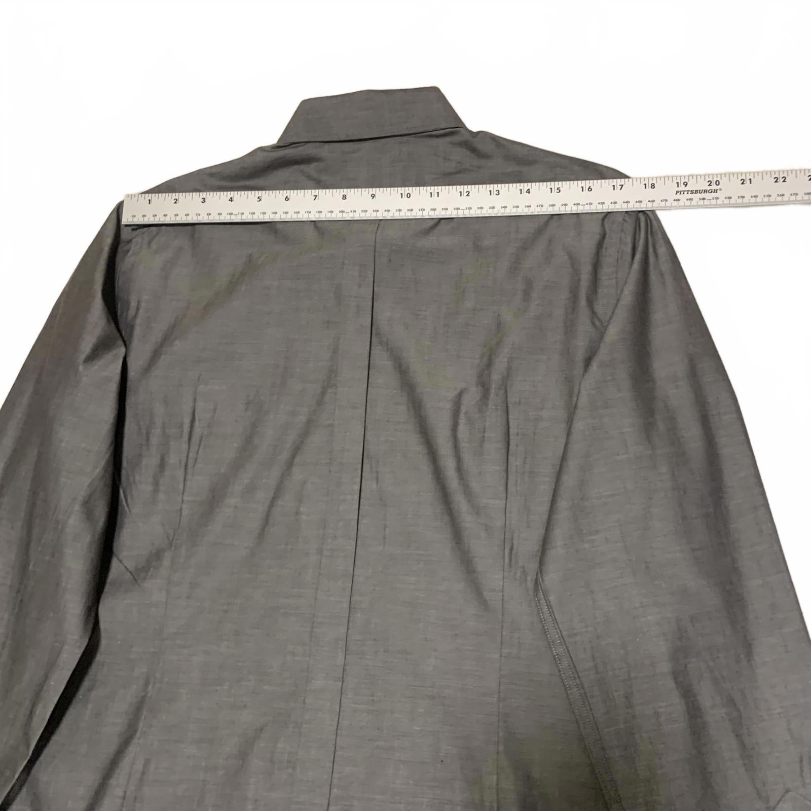 Camisa informal de manga larga para hombre, estilo occidental, color gris, talla mediana 15-15 1/2