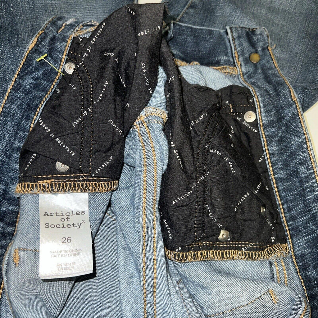 Vaqueros ajustados elásticos azules oscuros de Articles of Society para mujer, talla 26