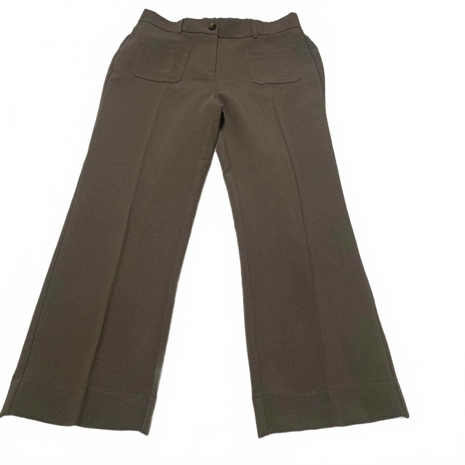 Pantalones anchos marrones con parches Adrianna Papell para mujer, talla 8, talla pequeña, ancho 32 x 26,5