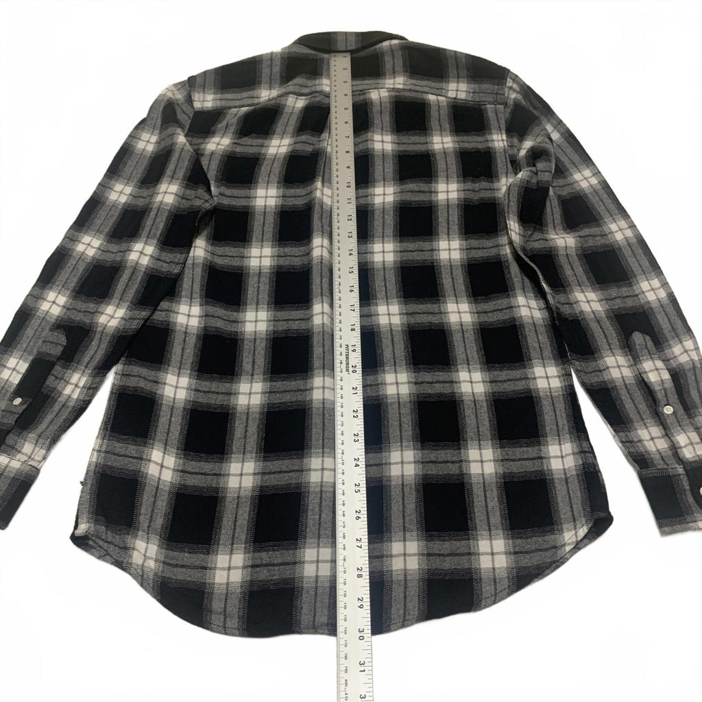 Camisa de botones Old Navy para hombre, talla S pequeña, piedra, negro, blanco, cuadros, informal, algodón