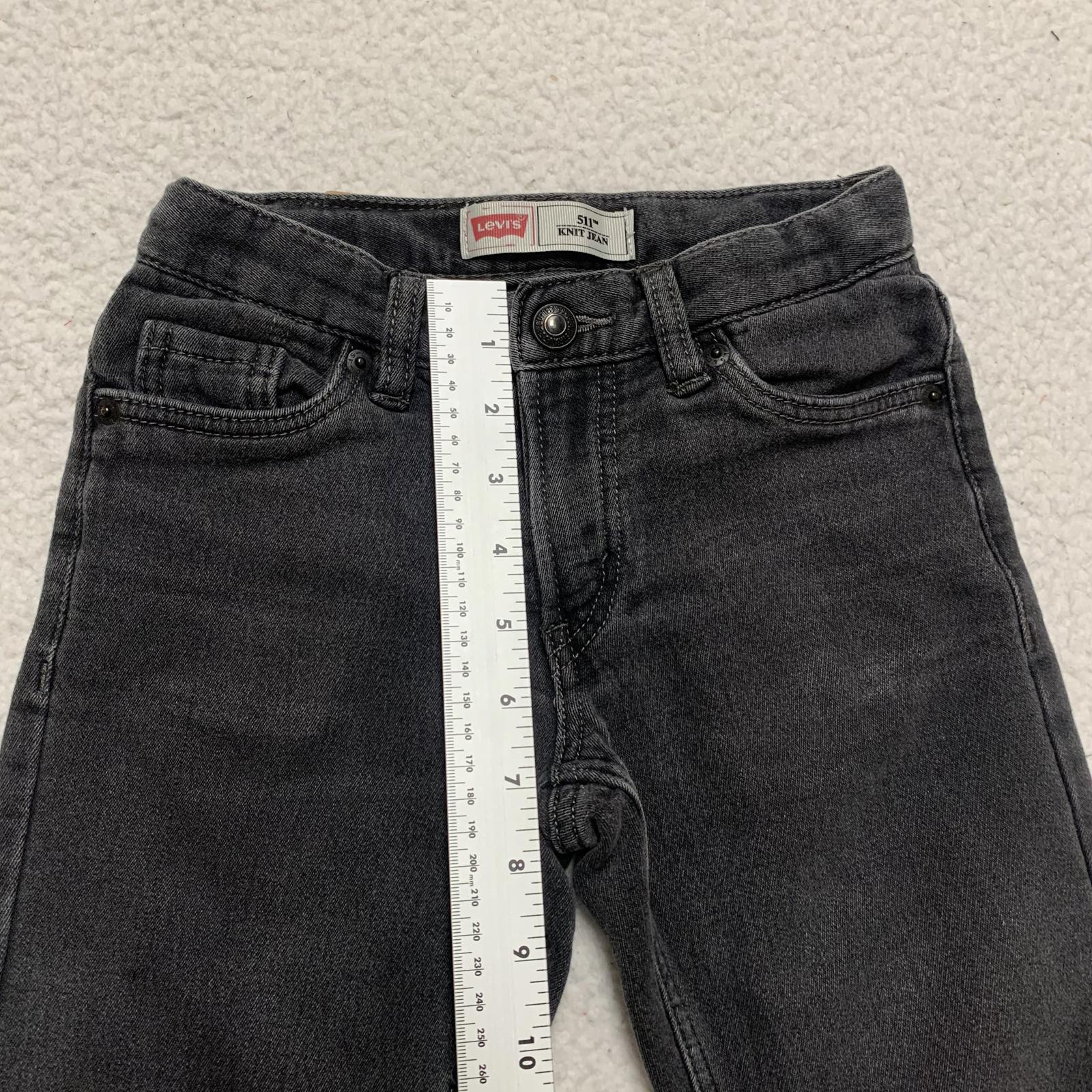 Levi's 511 Kids Talla 7 Reg Gris Negro Slim Fit Soft Knit Jeans W 21 x 20L Real