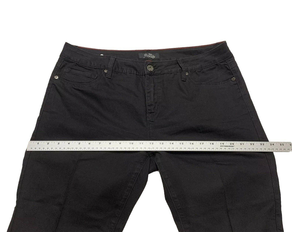 Vaqueros negros recortados Royalty By YMI para mujer, talla 16, denim elástico