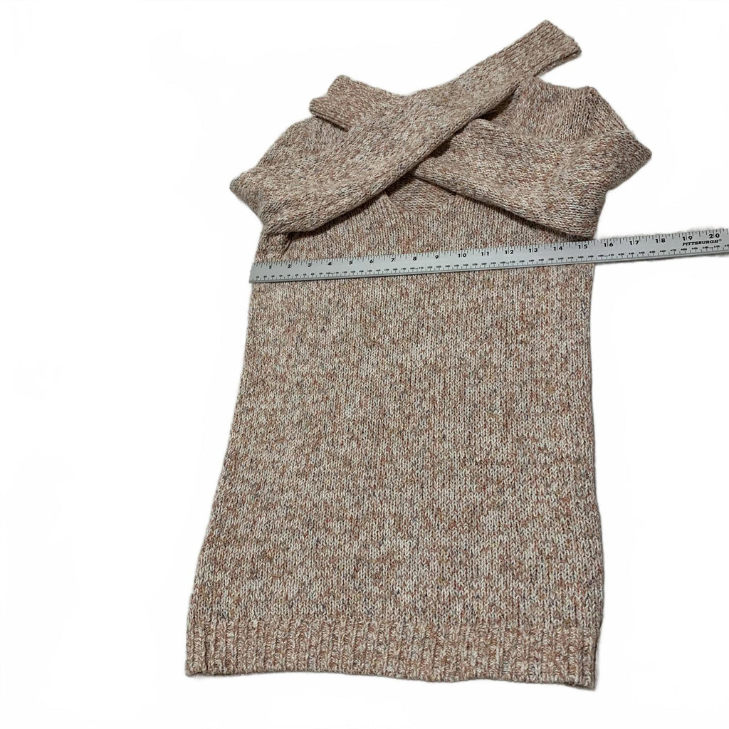 Suéter de punto beige melocotón LOFT para mujer, talla XS, acogedor, capa de otoño, mangas largas