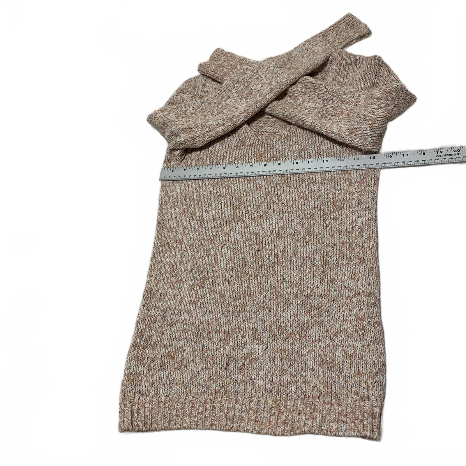 Suéter de punto beige melocotón LOFT para mujer, talla XS, acogedor, capa de otoño, mangas largas