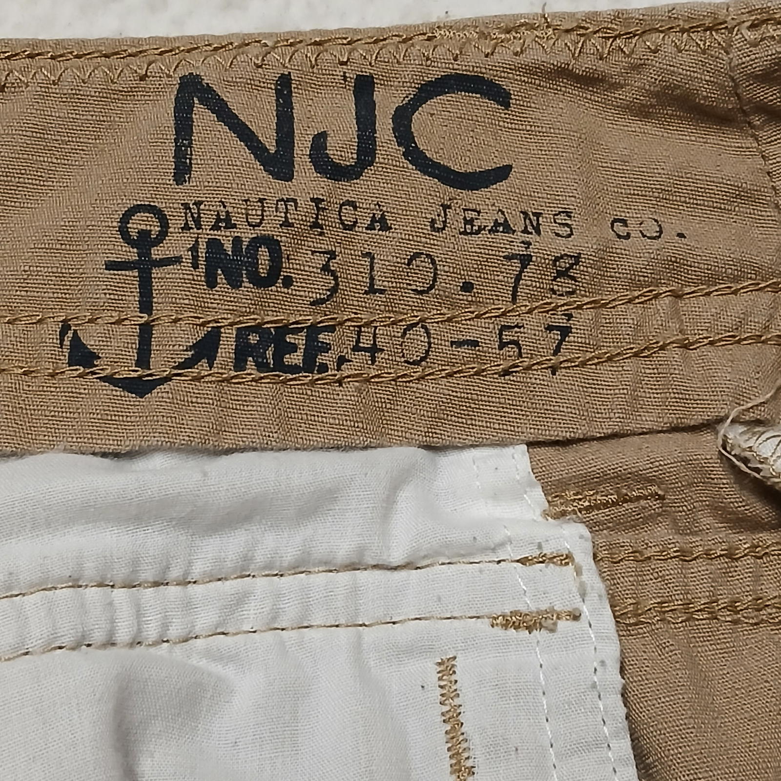 VTG Nautica Jeans Hombres Sz 33/33 Caqui Cargo Shorts India W36