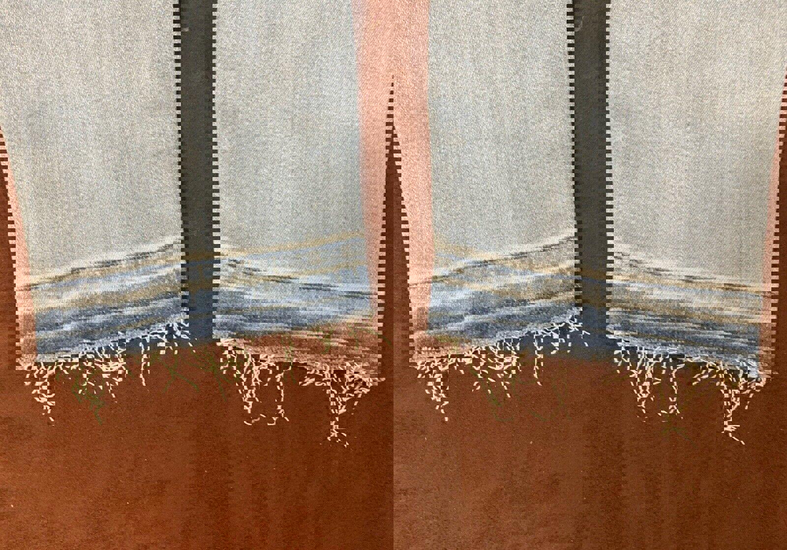 Vaqueros J. Crew para mujer, talla 27, lavado azul claro, pitillo, corte desgastado, dobladillo sin rematar