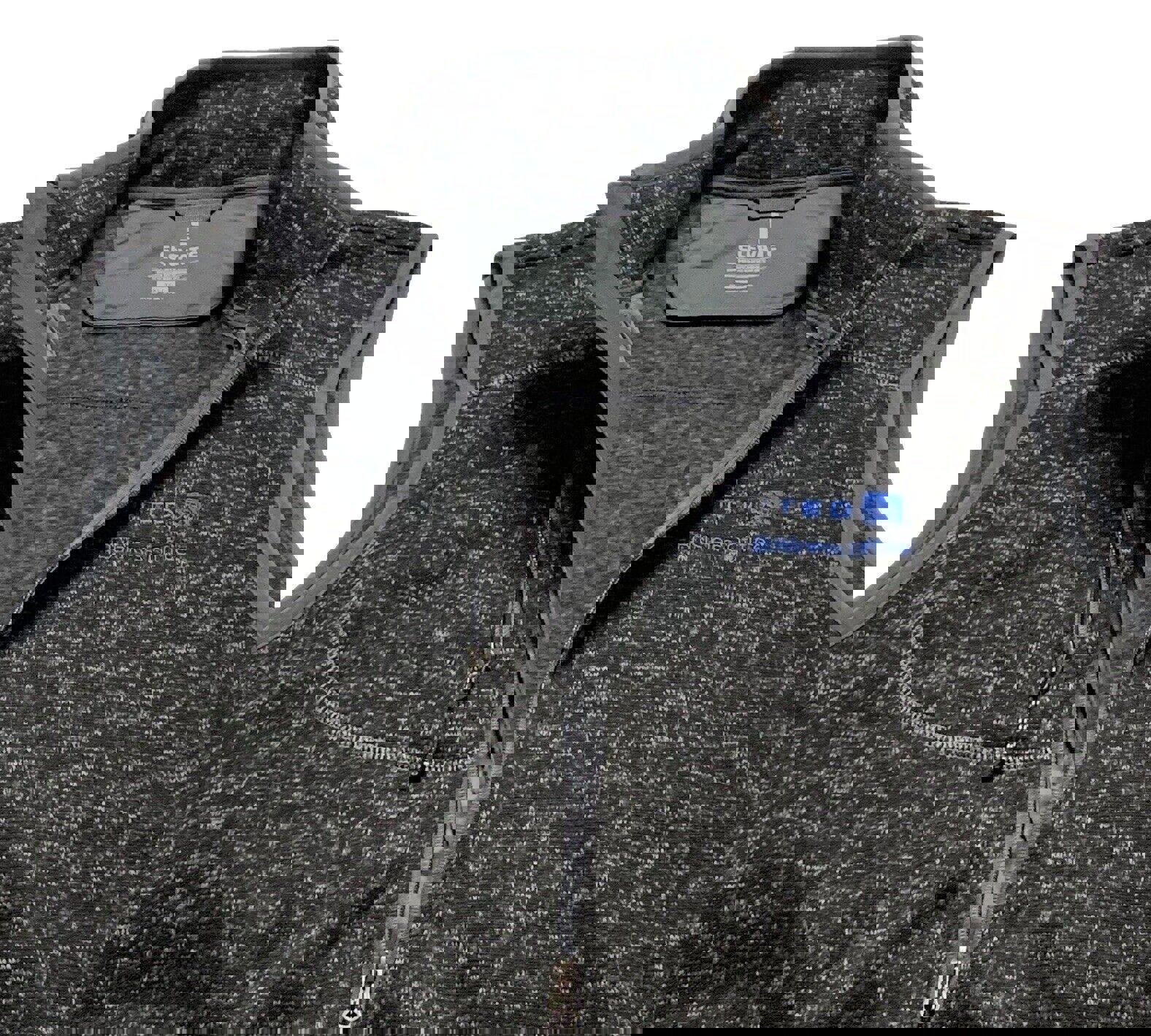 Chaqueta de forro polar Elevate de United Airlines, color negro carbón jaspeado, talla XL