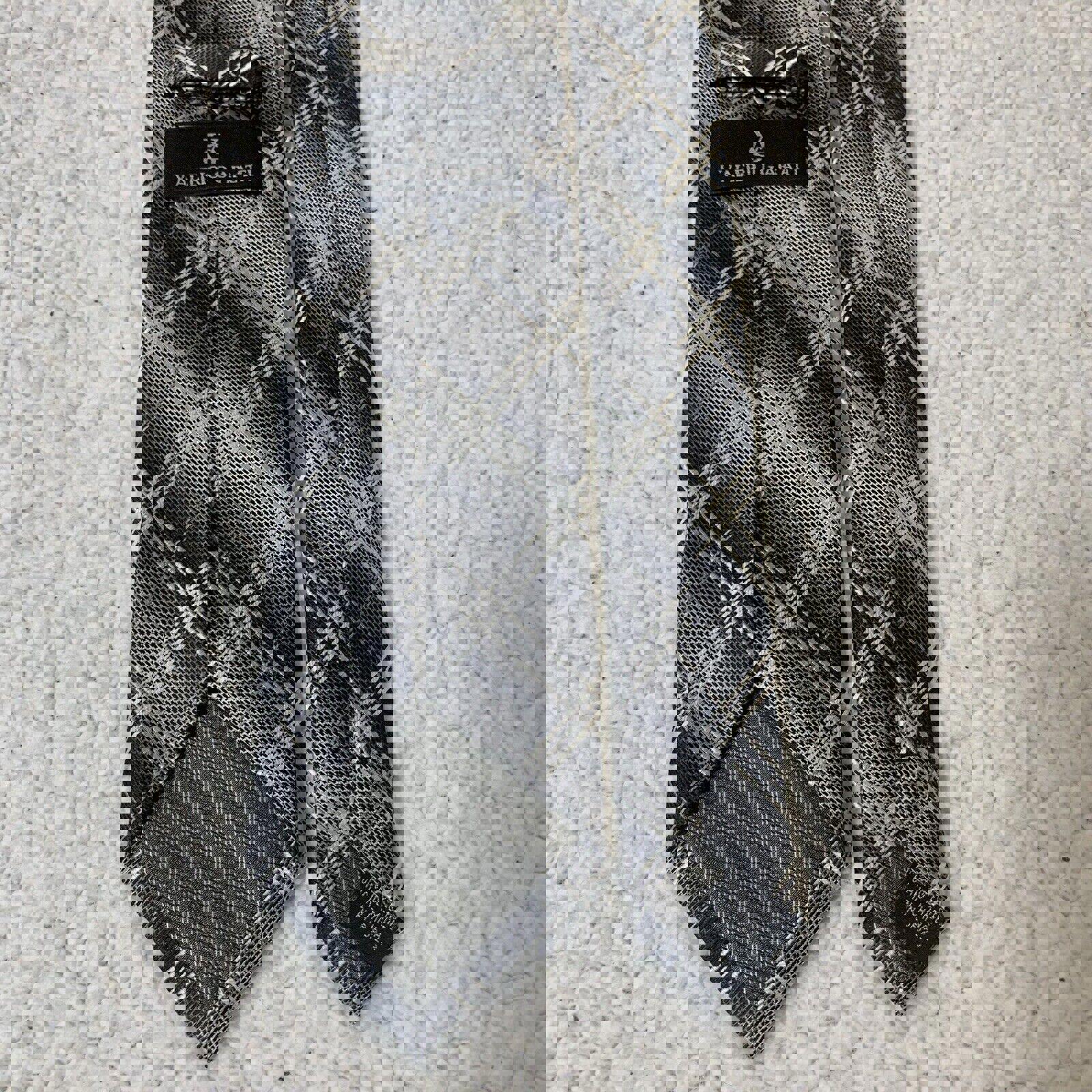 Corbata de hombre Valerio Garati, gris, negra, blanca, a cuadros, clásica