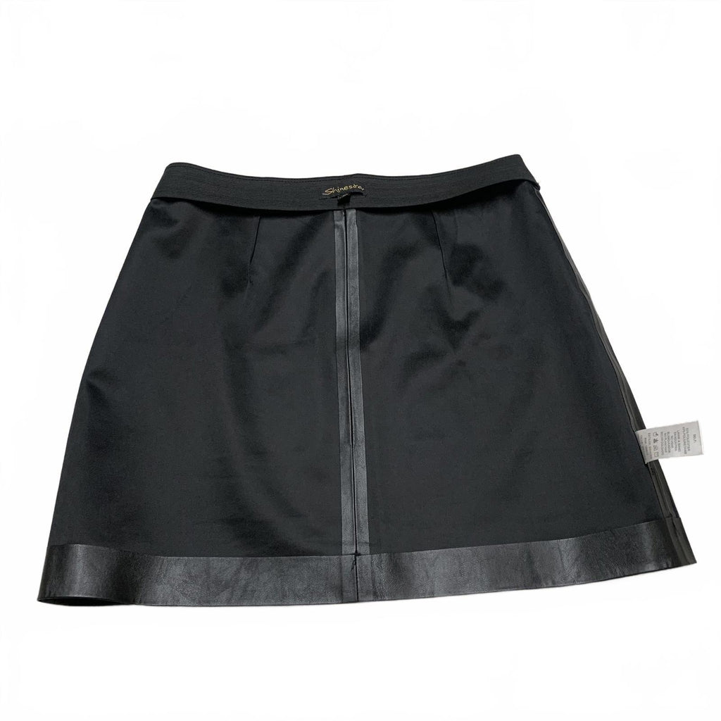 Minifalda Shinestar de piel sintética negra para mujer, talla mediana - Talla M