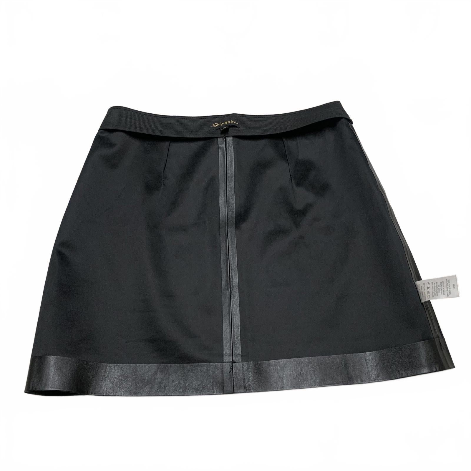 Minifalda Shinestar de piel sintética negra para mujer, talla mediana - Talla M