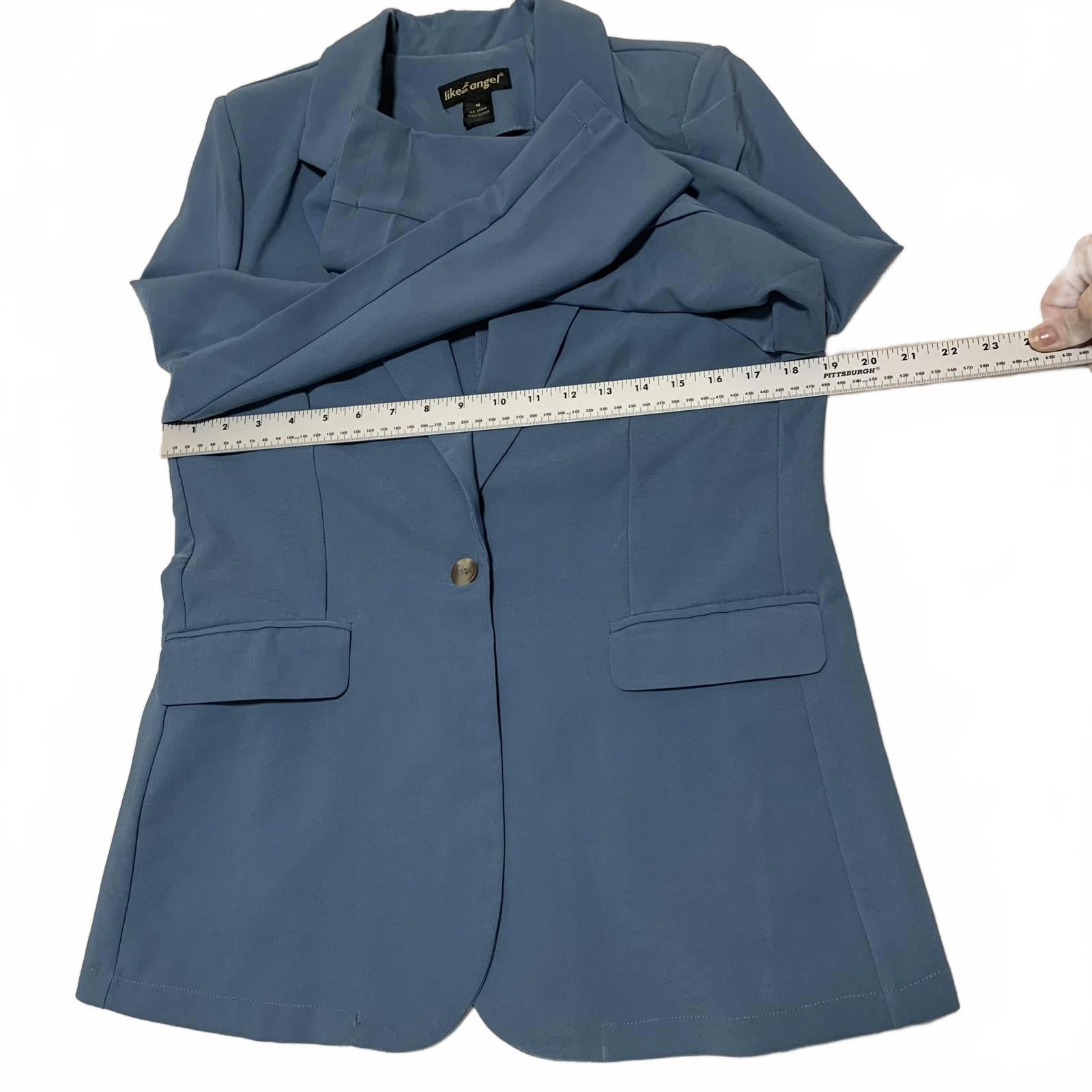 Chaqueta estilo casual azul tipo blazer para mujer, talla M, como un ángel