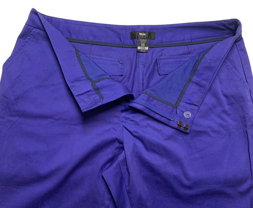 Pantalones capri elásticos con puños morados para mujer de Mossimo, talla 16