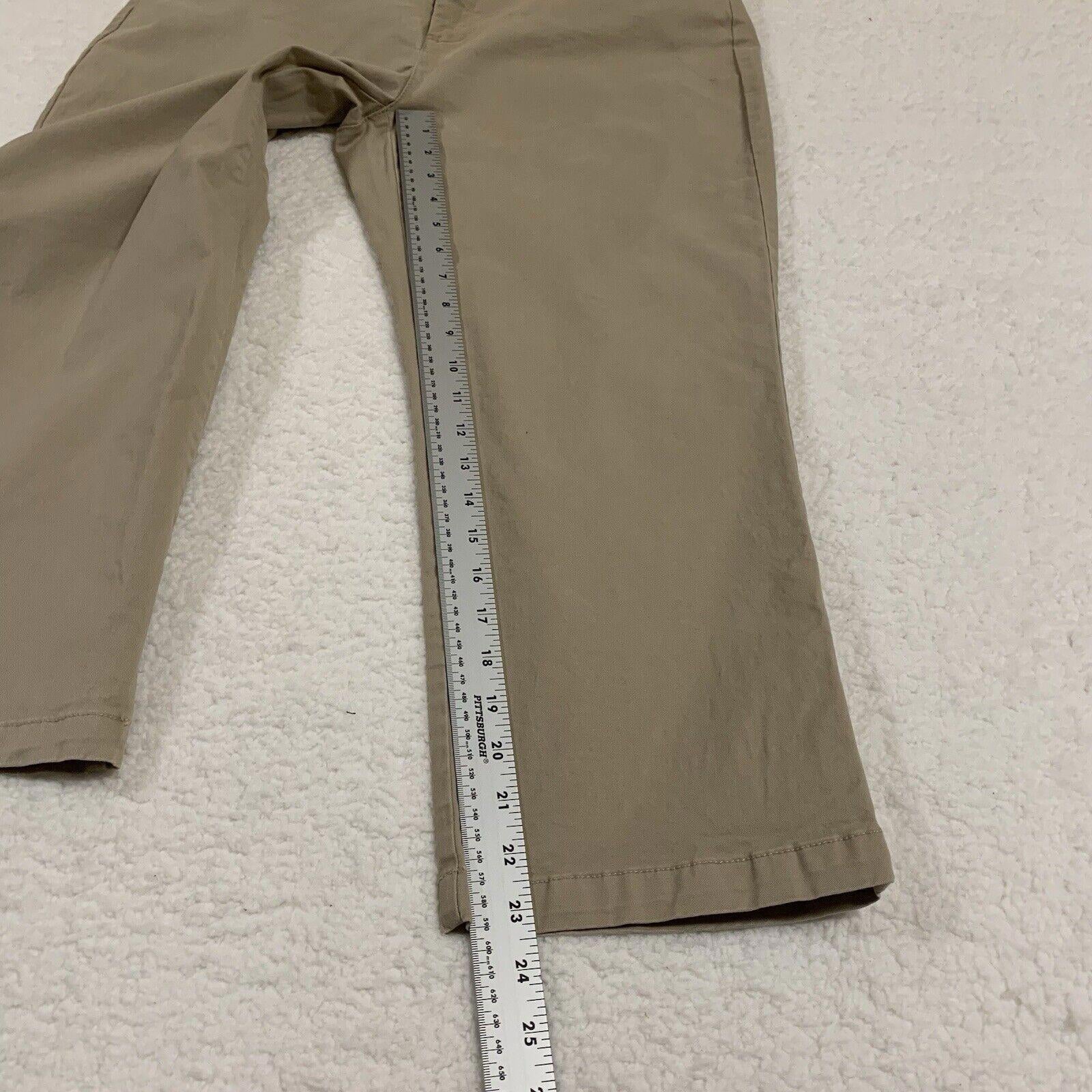 Pantalones Eddie Bauer para mujer, talla 12, caqui, corte recto, estilo chino, ancho 33,5 x 23,5 L