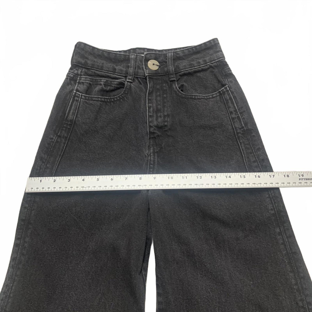 Vaqueros negros de pierna ancha Zara para mujer, talla 0, 23 x 32 (talla real)