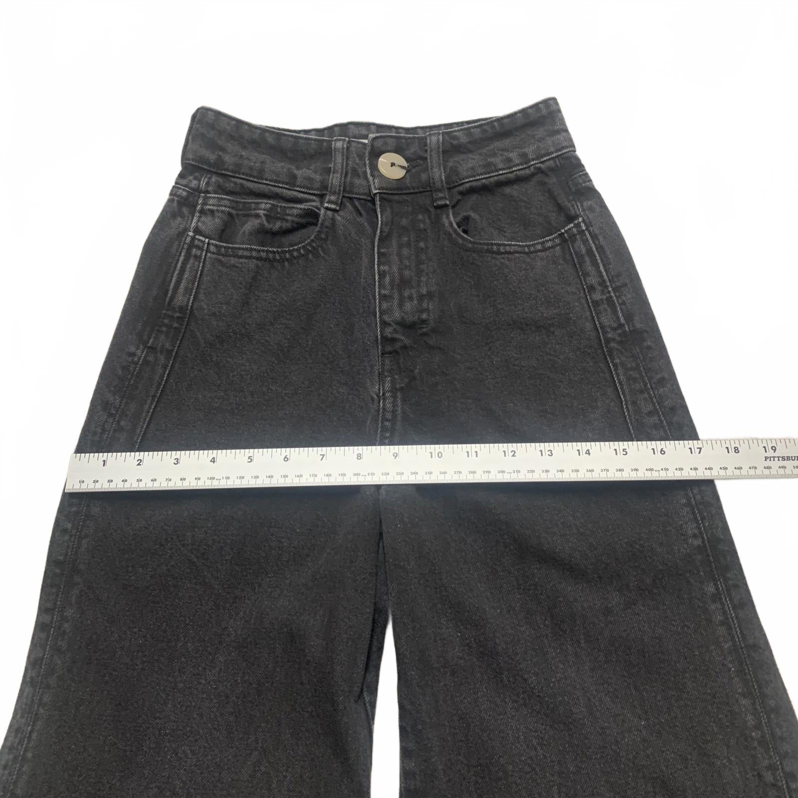 Vaqueros negros de pierna ancha Zara para mujer, talla 0, 23 x 32 (talla real)