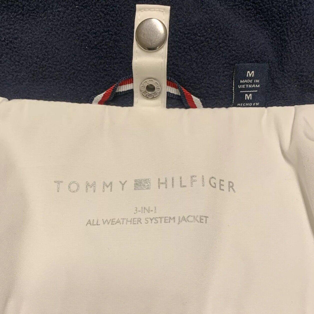 Chaqueta impermeable con capucha Tommy Hilfiger para mujer, color blanco, talla M