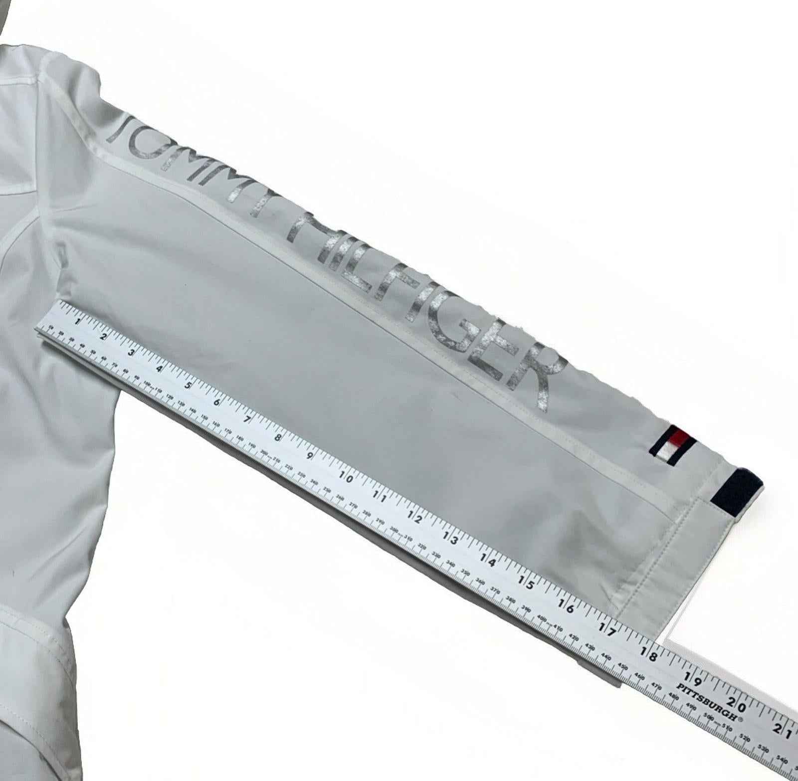 Tommy Hilfiger Women's Medium White Weather Systems Hood Jacket Rain Coat