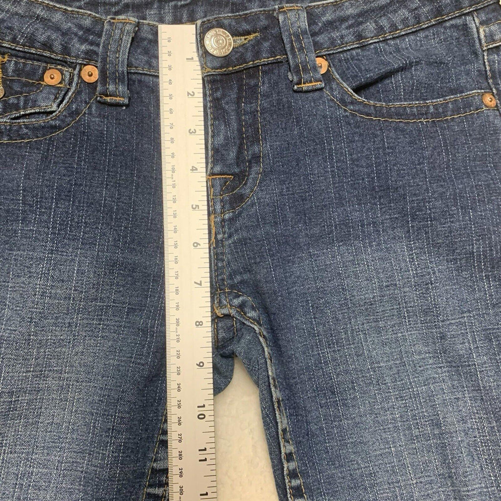 Vaqueros ajustados True Religion para mujer, talla 29, con solapa trasera azul