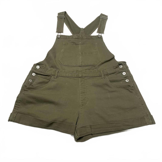 NOBO No Boundaries Womens Sz XXL (19) Olive Green Denim Overalls Shorts W40