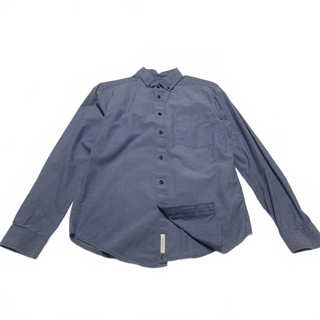 Camisa de mezclilla suave azul claro con botones Goodfellow &amp; Co para hombre, talla pequeña