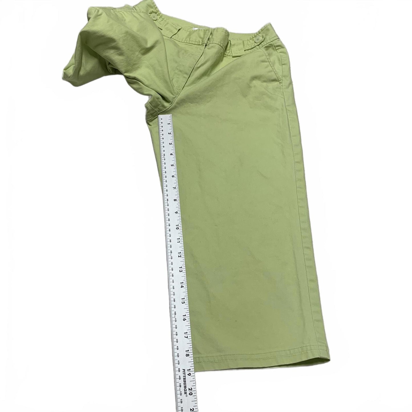 Talbots Womens Sz 6P Green Stretch Cropped Pants W28.5