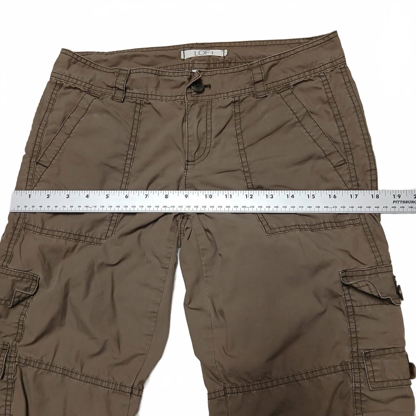 Ann Taylor Loft Women's Sz 4 Petite Brn Cargo Capris Outdoor Camping Adventures