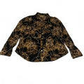 Blusa de manga larga negra y dorada con estampado de leopardo para mujer, talla XXL, de Miss Tina Knowles