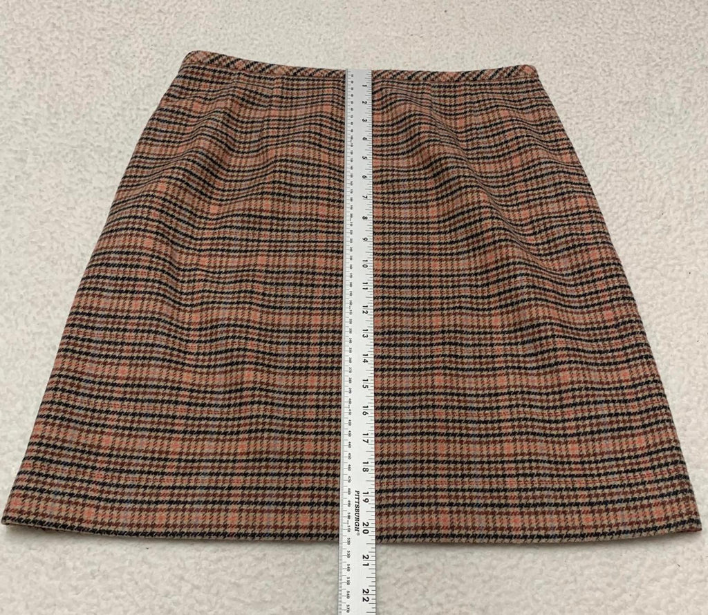 Falda a cuadros rosa y negra Talbots para mujer talla 6, W30, tubo
