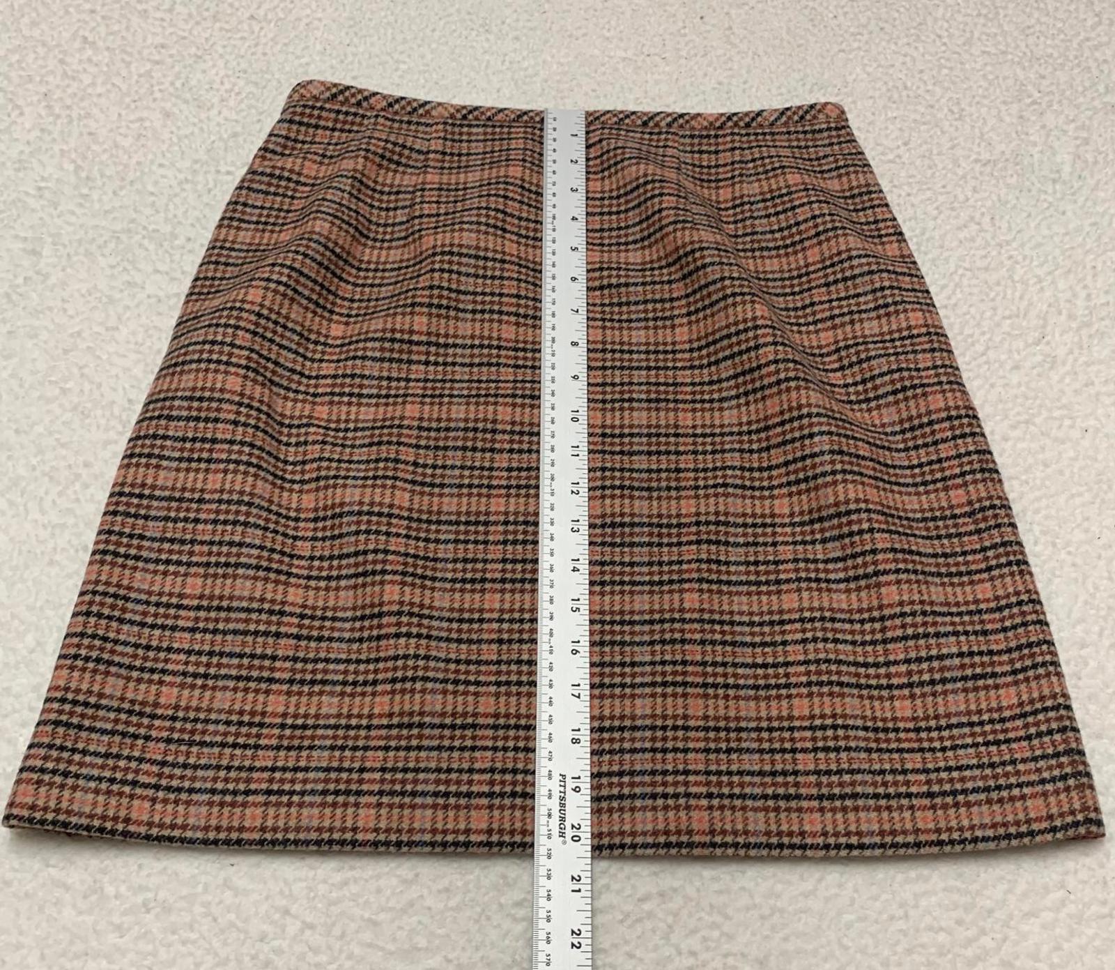 Falda a cuadros rosa y negra Talbots para mujer talla 6, W30, tubo