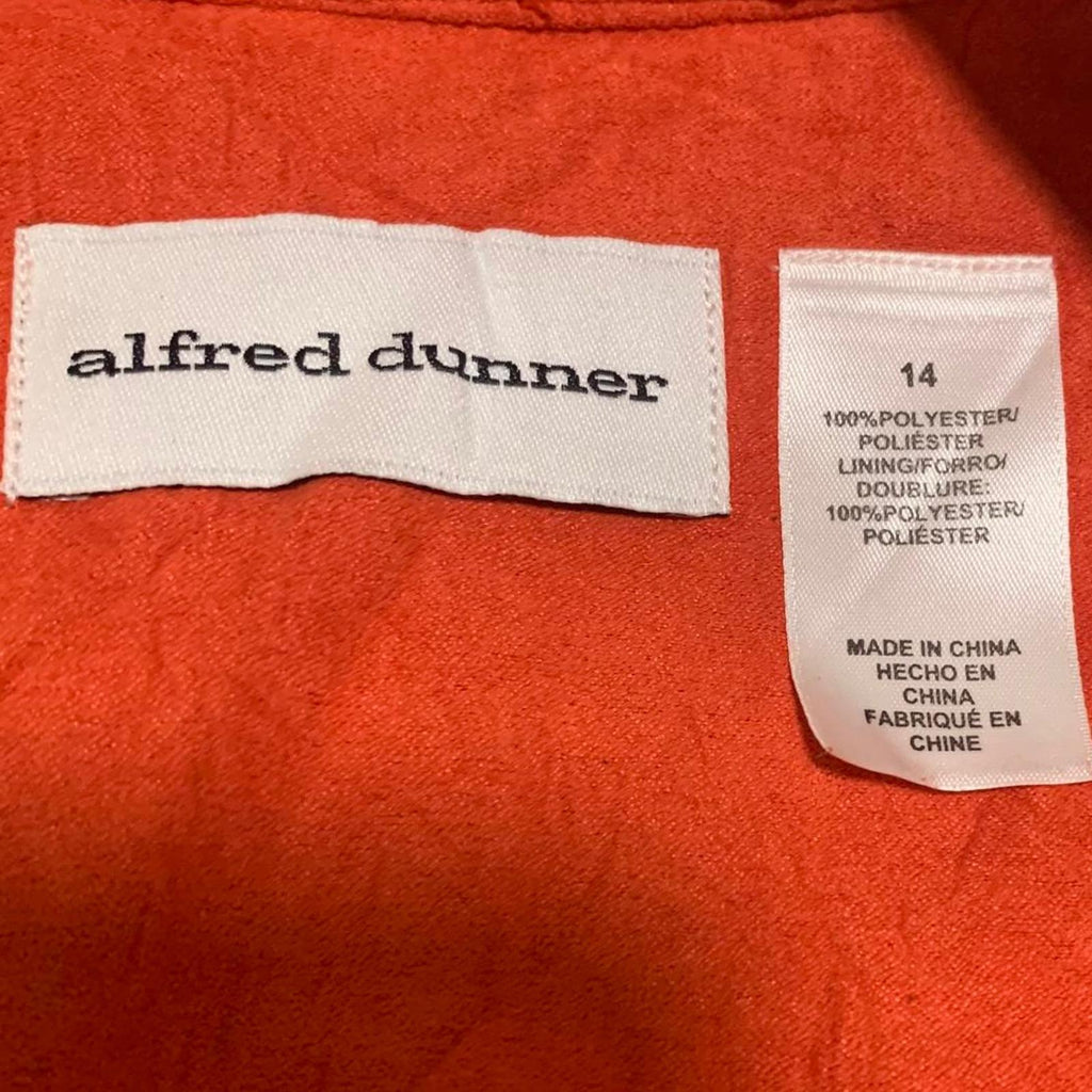 Chaqueta de ante color naranja pimentón para mujer de la colección Alfred Dunner, talla 14