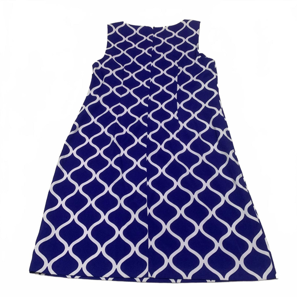 Vestido ALYX para mujer, talla 10, azul real, blanco, estampado, sin mangas