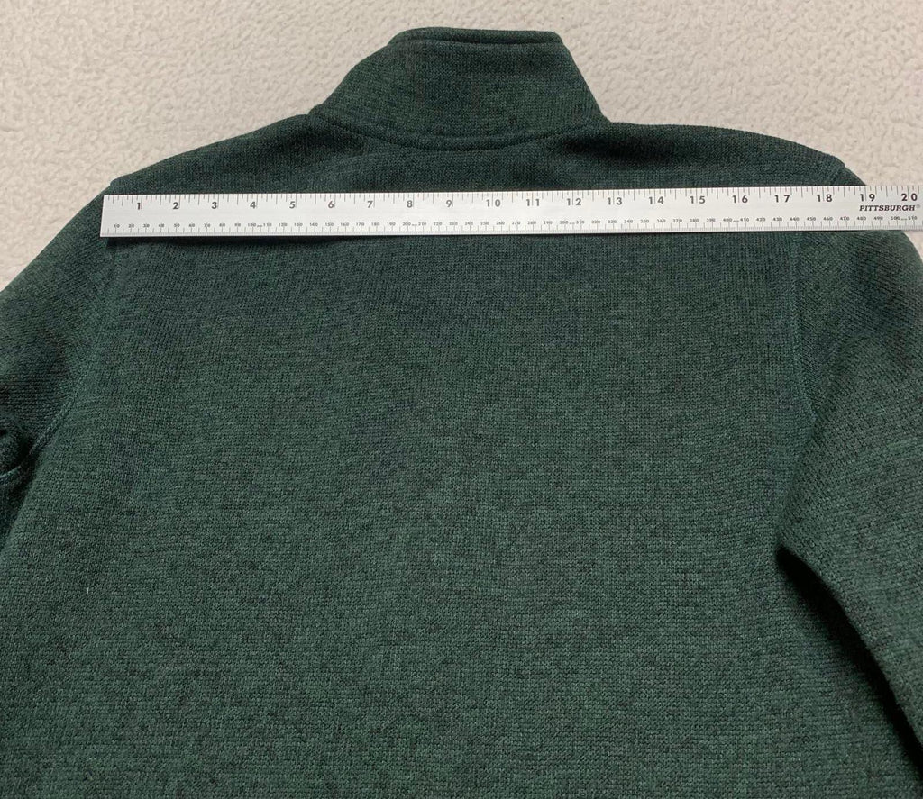 Suéter polar con cremallera de un cuarto verde oscuro mediano de Eddie Bauer para hombre