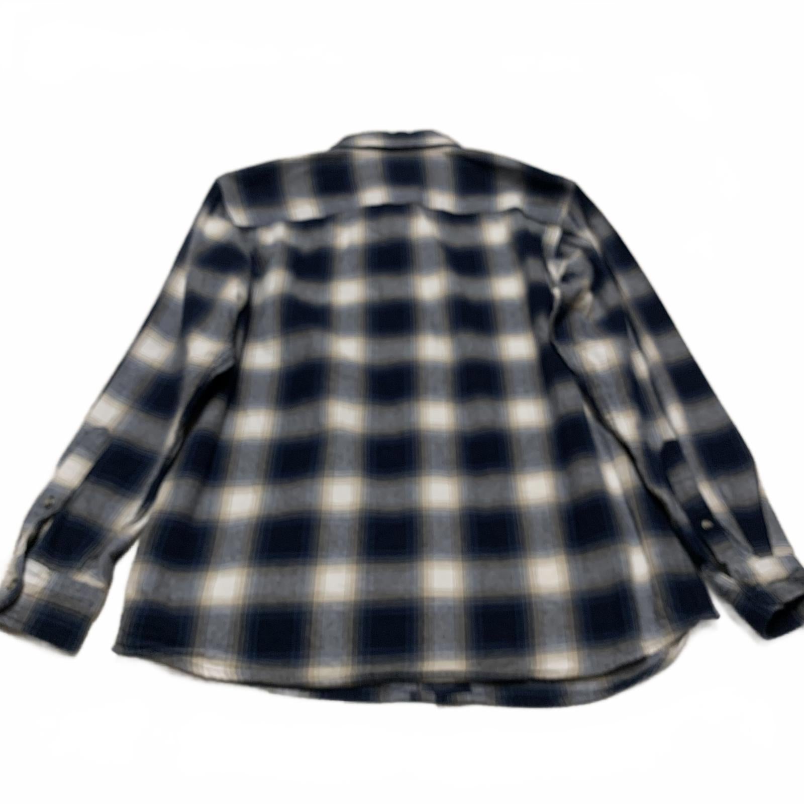 Camisa de franela a cuadros azules de algodón para hombre, talla grande, de Red Head Brand Co.