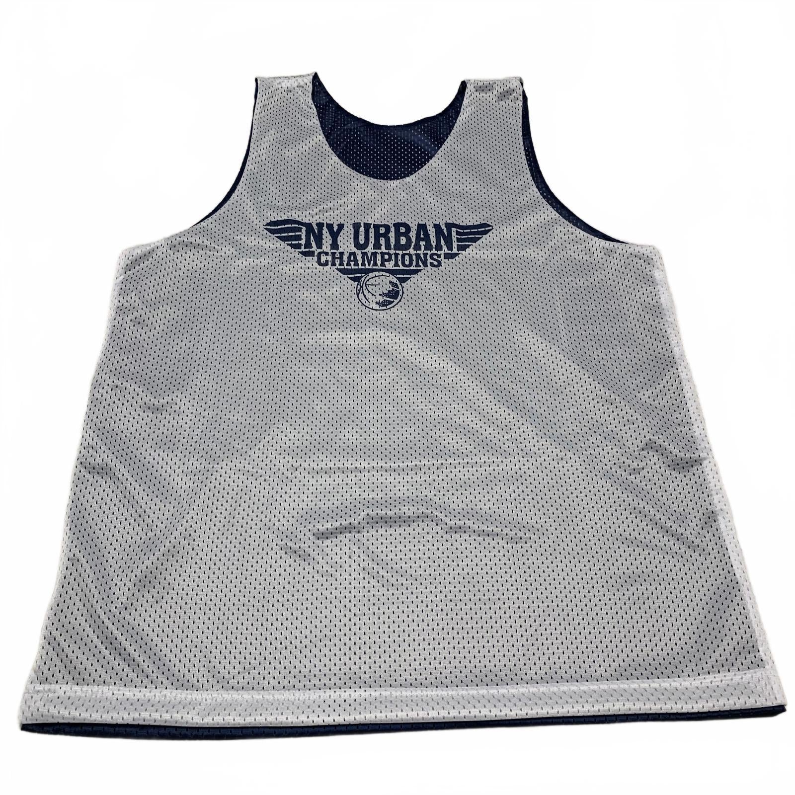 A4 Unisex Size L White Navy Reversible NY Urban Champions Athletic Mesh Jersey