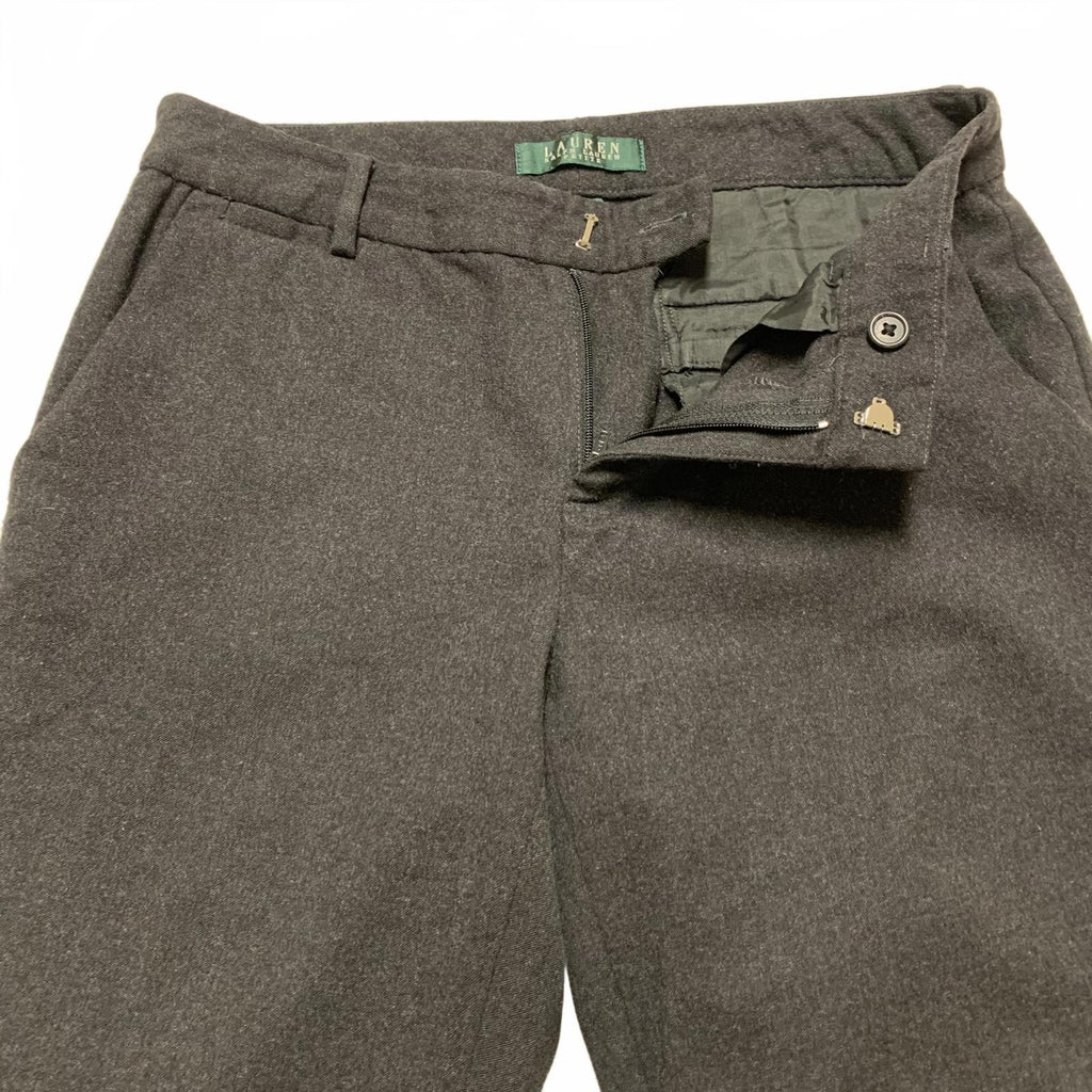 Pantalones de vestir de lana gris carbón Lauren Ralph Lauren para mujer, talla 2P, talla pequeña, ancho 27 x 29
