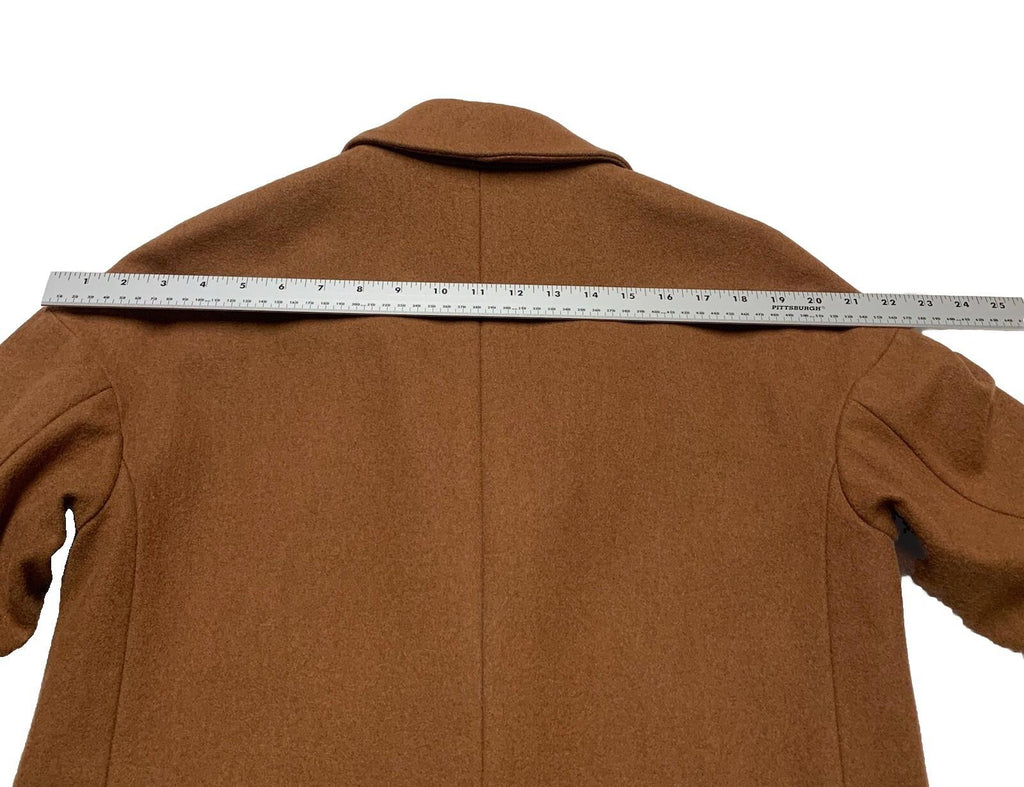 Cartonnier Wool Blazer Coat Women’s Small Brown Oversized Boyfriend 3/4 Sleeve