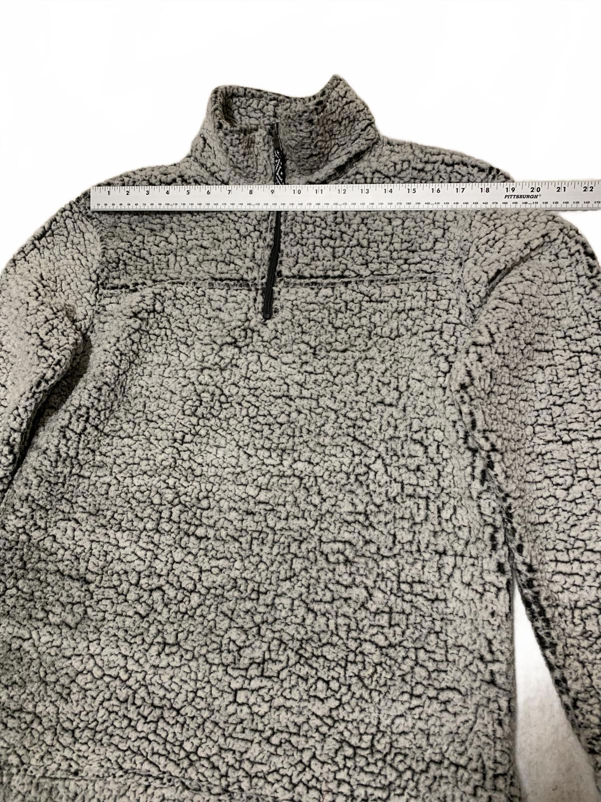 Chaqueta tipo jersey de forro polar sherpa gris con cremallera de un cuarto para hombre, talla M, de Boxercraft