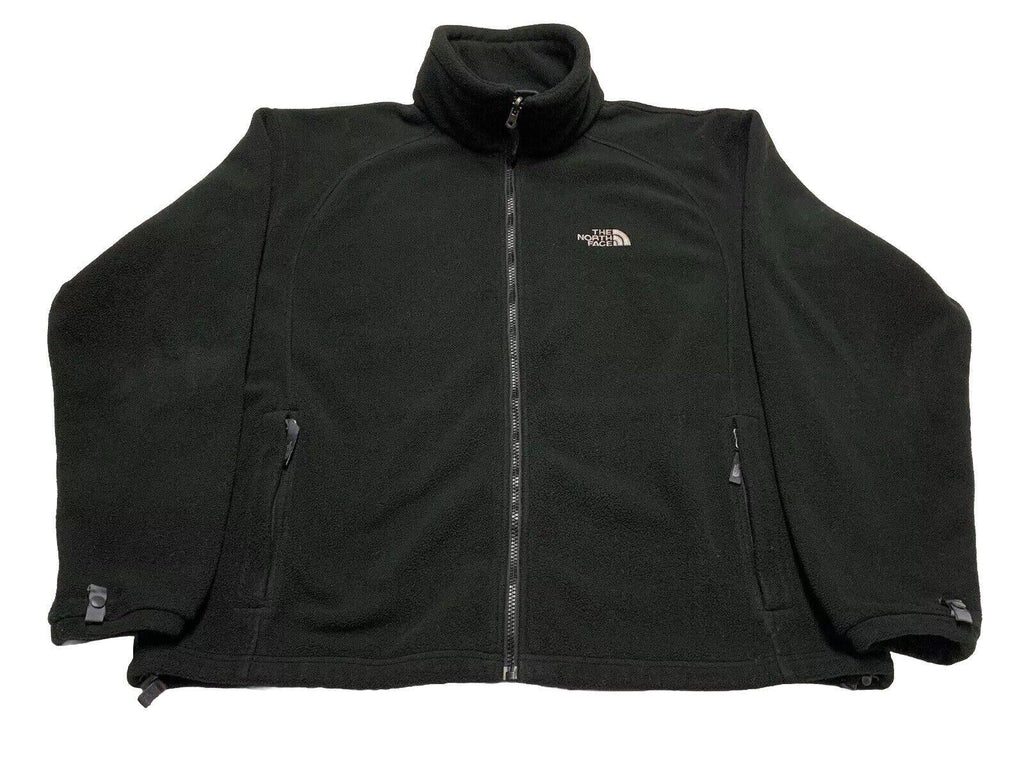 Chaqueta polar North Face para hombre, talla L, negra, con bolsillos con cremallera completa, para exteriores e invierno