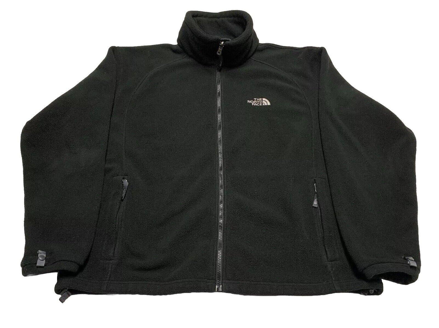 North Face Fleece Sweater Jacket Mens Sz L Black Full Zip Pockets Outdoor Winter