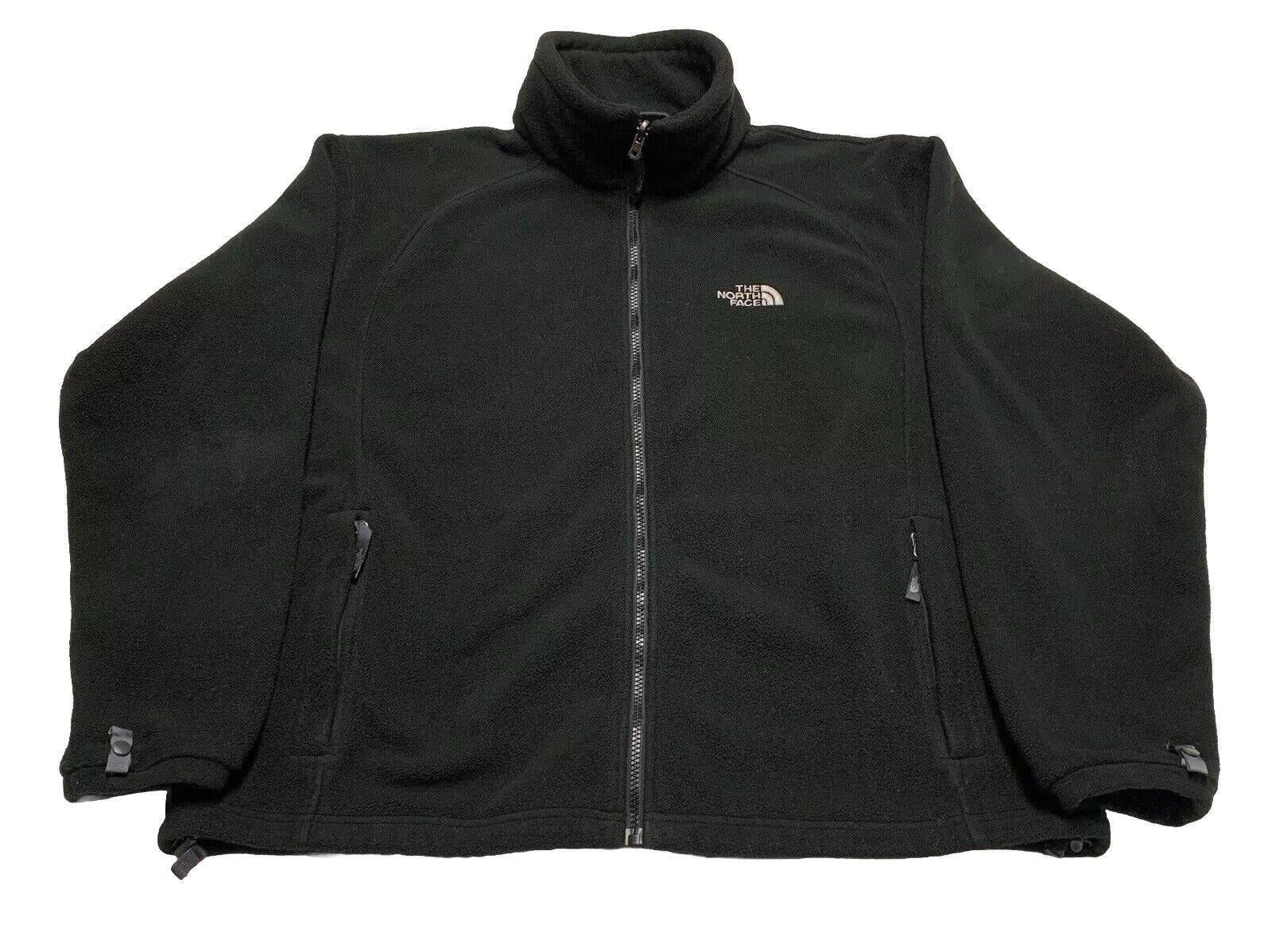 Chaqueta polar North Face para hombre, talla L, negra, con bolsillos con cremallera completa, para exteriores e invierno