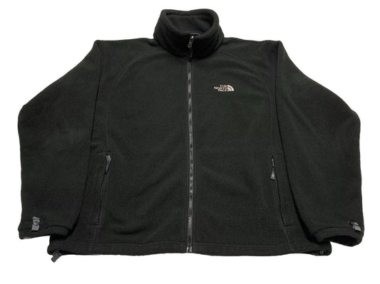 North Face Fleece Sweater Jacket Mens Sz L Black Full Zip Pockets Outdoor Winter