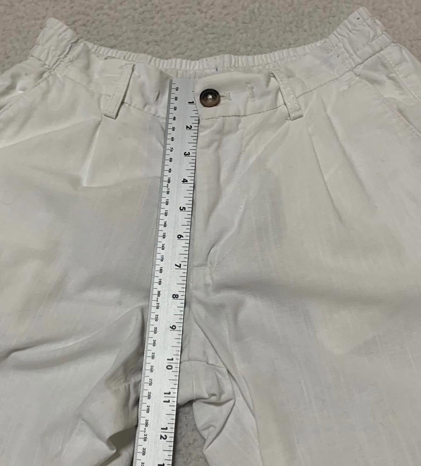 Dan John Men's White Cotton Elastic Waist Pants 36