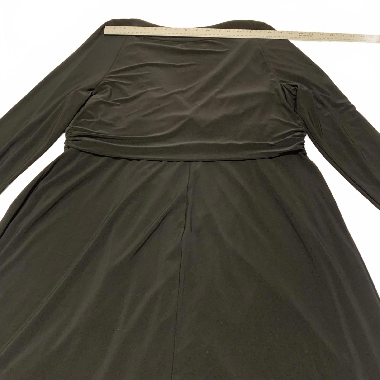 Jones New York Women's Size 18W Black Long  V-Necks Sleeve Dress Formal