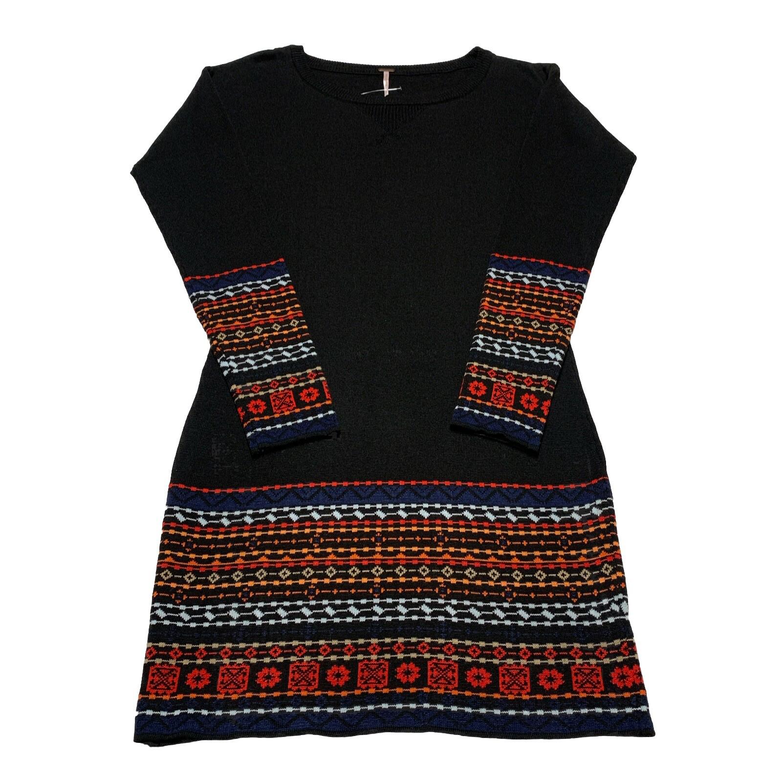 Vestido midi ajustado de punto negro pequeño de POOF Junior con ajuste elástico