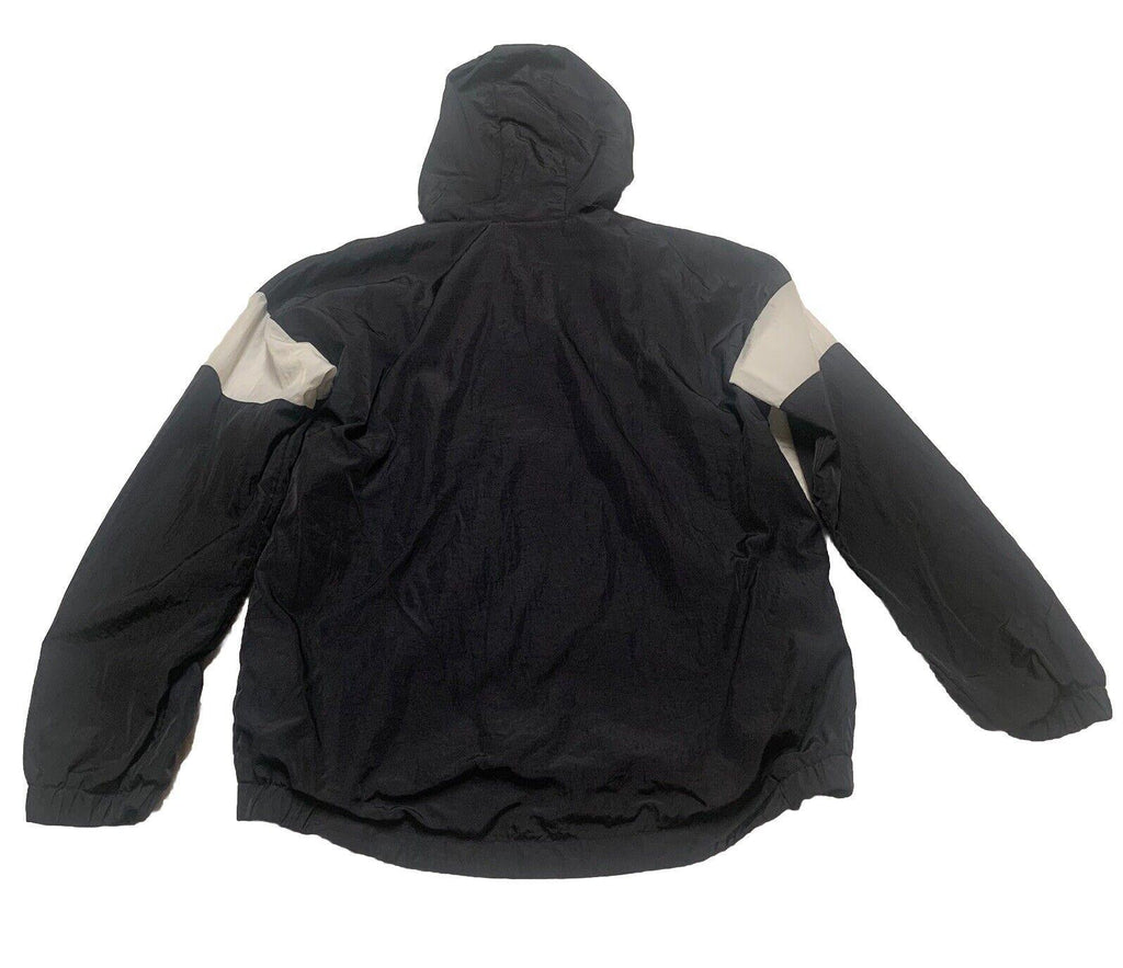 Chaqueta cortavientos con capucha y cremallera completa negra grande para niño de ADIDAS, talla 14/16