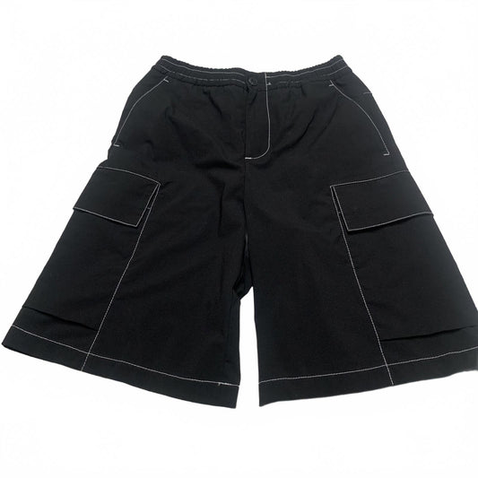 Zara Mens Sz Small Black Cargo Shorts Side Pockets W28