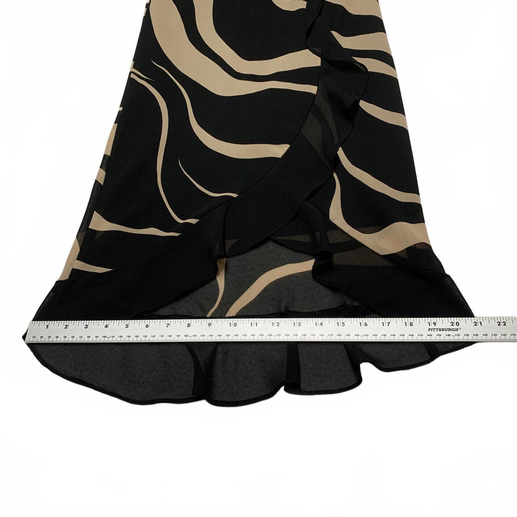 Falda con dobladillo asimétrico y estampado de cebra en beige y negro de VTG para mujer, talla grande, sin marca