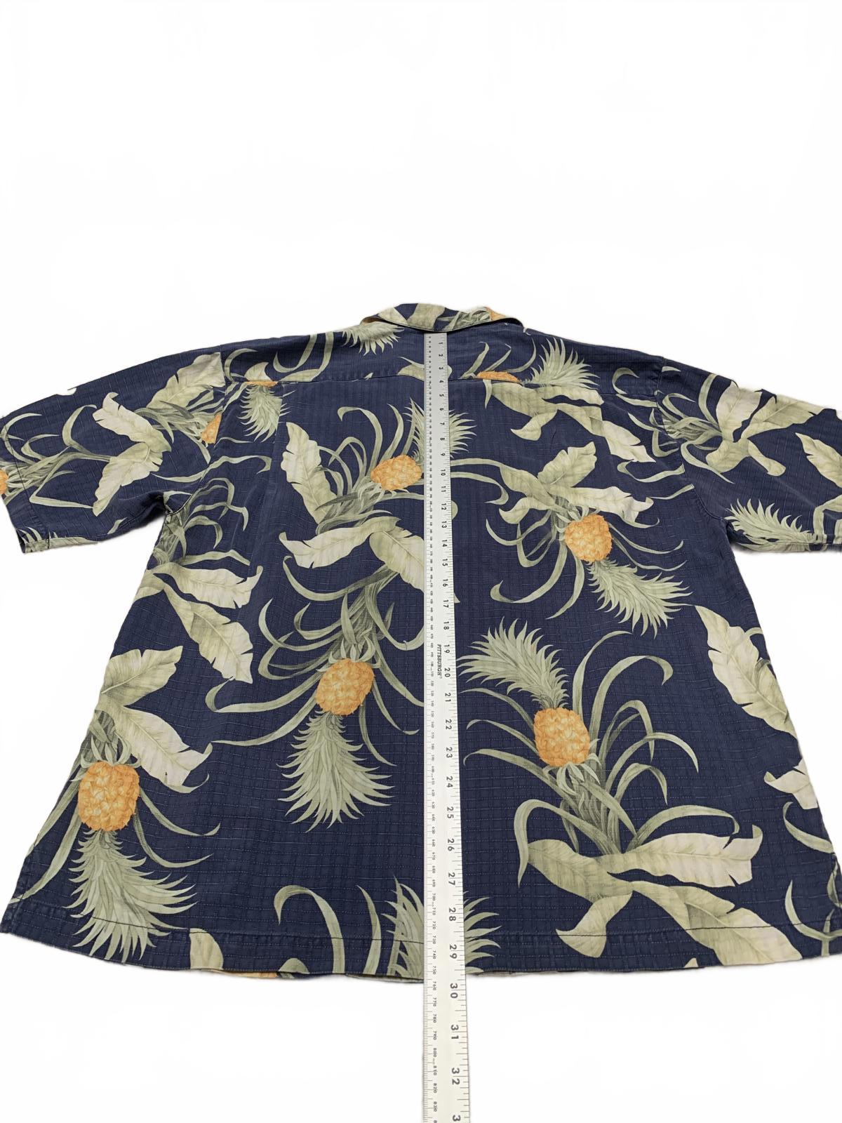 Camisa de seda con diseño de piña Tommy Bahama para hombre, talla L, lista para vacaciones hawaianas