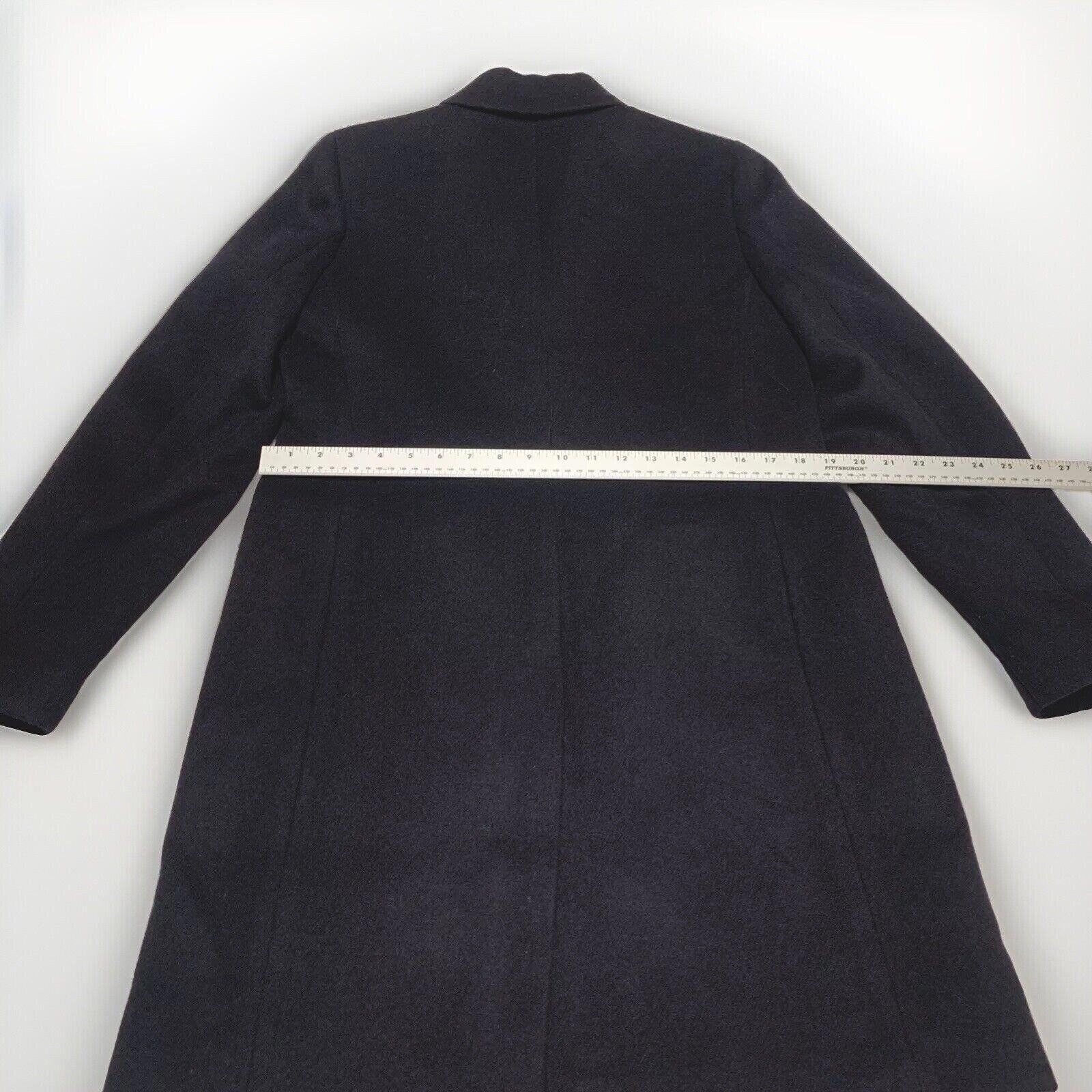 Abrigo largo clásico de lana negra de J Crew para mujer, talla 12