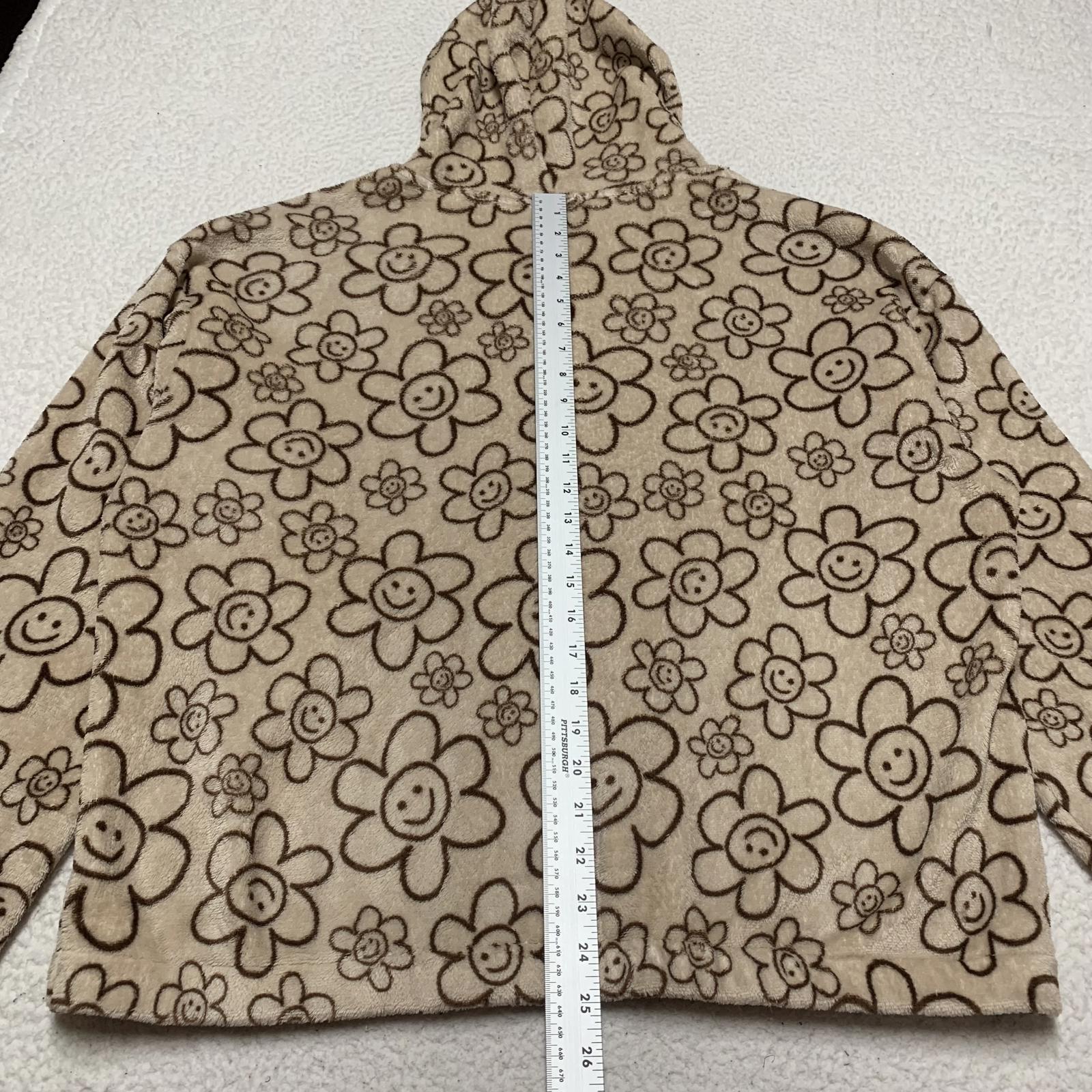 Chaqueta con capucha de polar con estampado floral beige Fire &amp; Fleur para mujer, talla 3XL